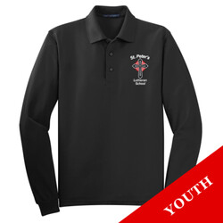 Y500LS - S234E001 - EMB - Youth Long Sleeve Easy Care Polo 